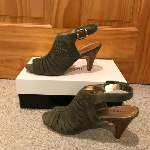 Alfani Primere Green Slingback Heeled Sandals - Picture 4 of 11